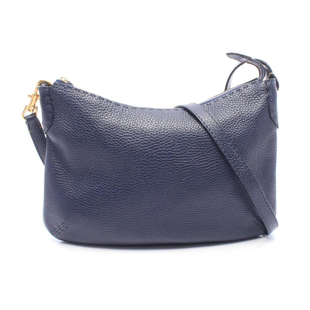 Fendi Selleria Shoulder Bag/Handbag, Leather, Women's, Navy, 8BT146